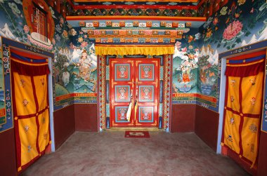 Buddhist monastery, annapurna, nepal clipart