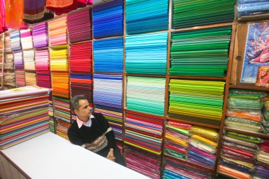 Fabric shopkeeper clipart