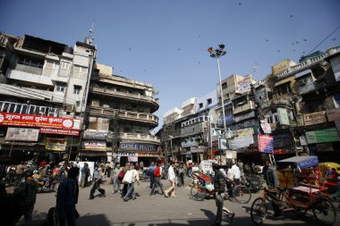 Centre of old market, chandni chowk, delhi, india clipart