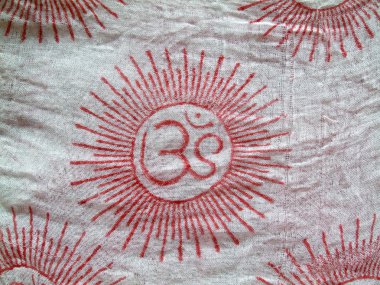OM design on indian scarf cloth clipart