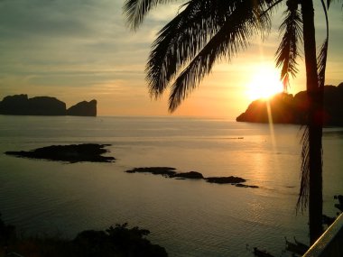 Sunset, phi phi island, thailand clipart