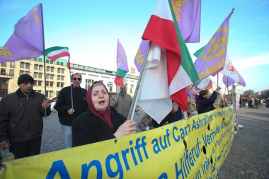 Protesters in Berlin clipart