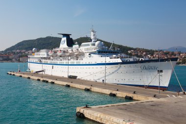 Princess Danae cruiser boat in harbour clipart