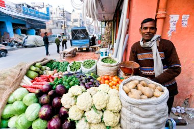 Vegetable stallholder clipart