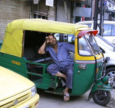 çekçek sürücüsü olan Siesta, yeni delhi, Hindistan