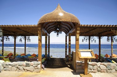 Resort restaurant on the red sea in dahab, sinai, egypt clipart