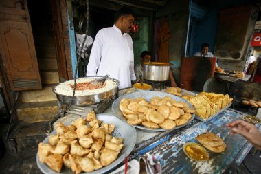 Scene at local dhaba, delhi, india clipart