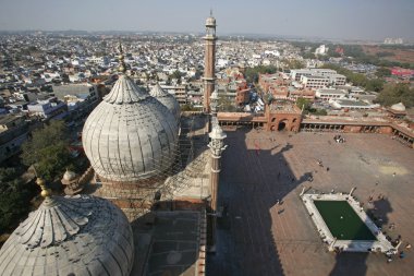 View from minaret tower at Jama Masjid, Delhi, India clipart