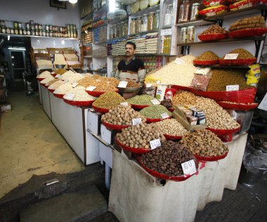 Dried fruit and nuts market in delhi, india clipart