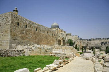 Wailing western and southern wall, jerusalem, israel clipart