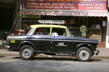 Taxi awaiting passenger, mumbai, india clipart