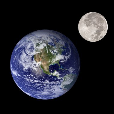 Earth and moon clipart