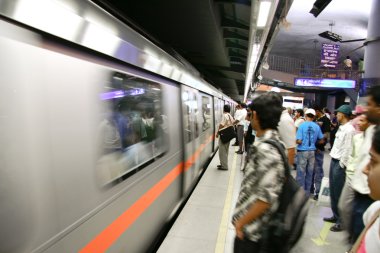 Delhi metro passengers clipart