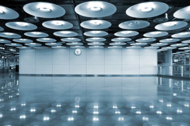 Airport interior and lights, madrid, spain clipart