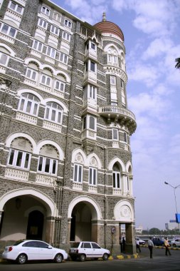 Streetside view of Taj Mahal hotel, mumbai, india clipart