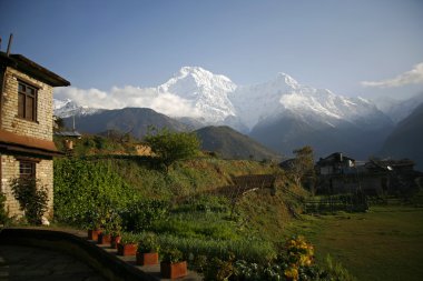 gandruk, nepal üzerinden annapurnas görünümünü