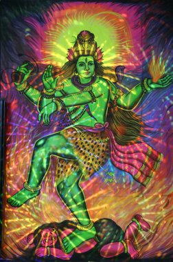 Painting of dancing shiva, pushkar, india clipart