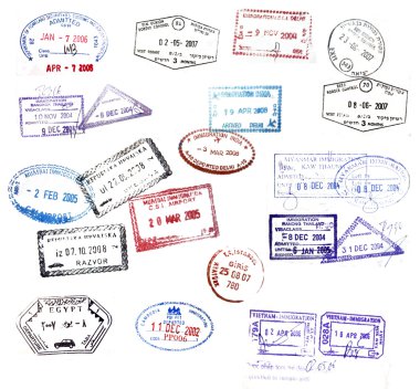 Visa stamps clipart