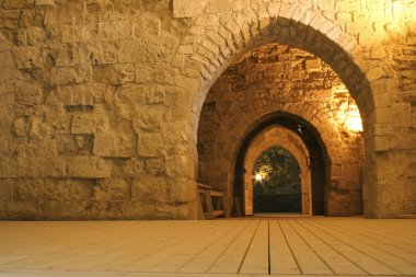 Knight templer tunnel jerusalem israel clipart