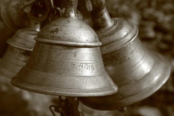 Temple bells in muktinath, annapurna, nepal — Stock Photo, Image