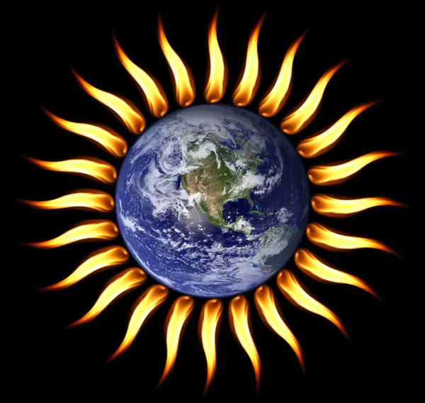 World on fire — Stock Photo, Image
