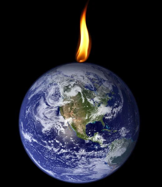 Planet consumed by flame — Stock Photo, Image