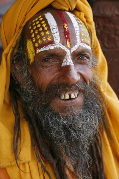 Saddhu in piazza durbar, kathmandu, nepal — Foto Stock