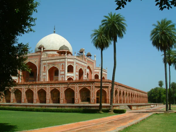 후 마 윤 무덤과 아름 다운 풍경 정원, 델리, 인도 — 스톡 사진