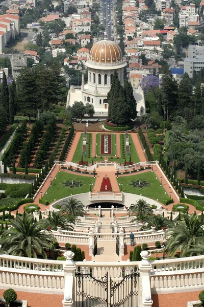 Vista sobre los jardines bahai haifa israel — Foto de Stock