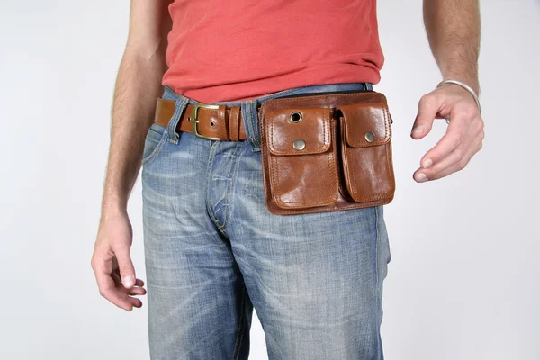 Série: sacos de cinto masculino bolsas — Fotografia de Stock