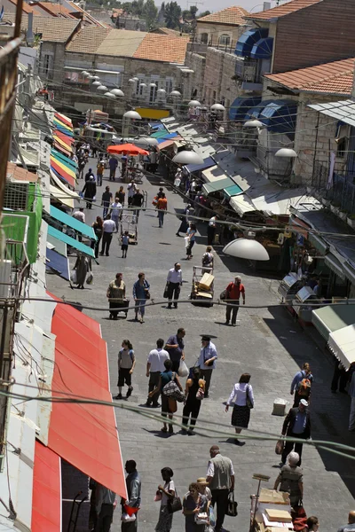 stock image Busy main souk, jerusalem, israel