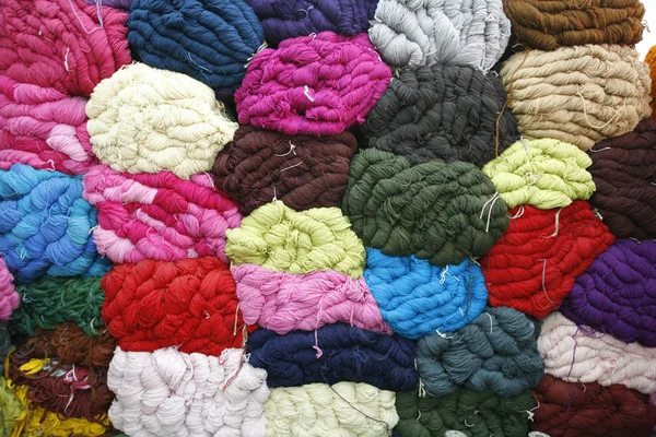 stock image Woolen yarn background composition