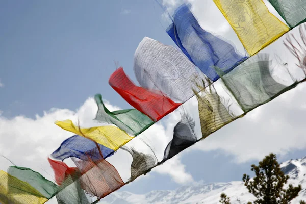 stock image Buddhist praying flags, annapurna, nepal