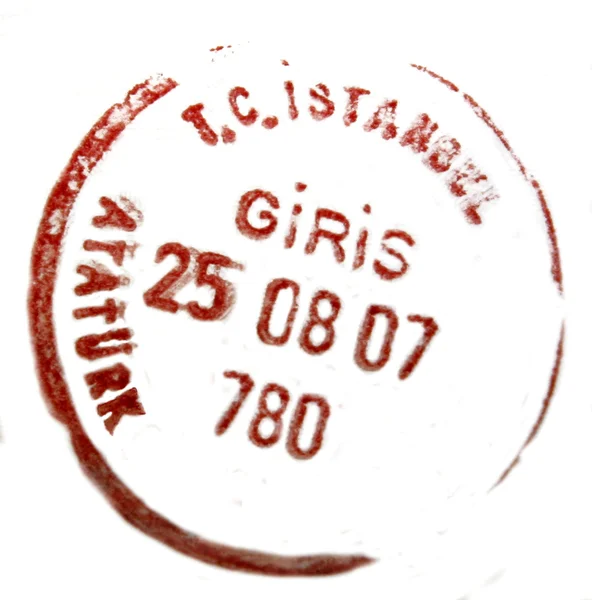 Visa passport stamp from Turkey — Stock Photo, Image