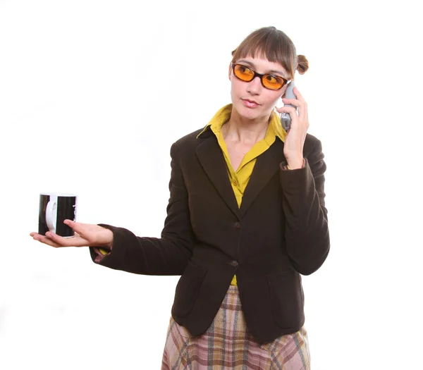 Kobieta na telefon — Zdjęcie stockowe