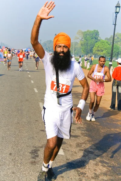 Young male marathon runner