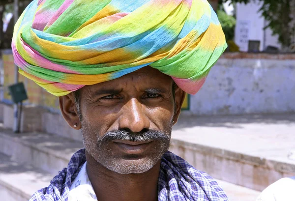 Portarit de un agricultor, rajasthan, india — Foto de Stock