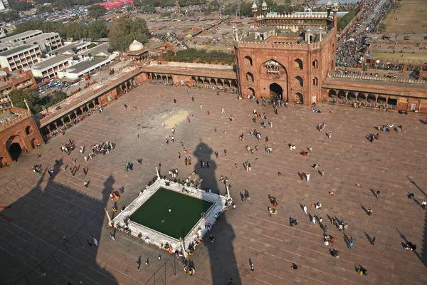 Vista da torre de minarete em Jama Masjid, Delhi, Índia — Fotografia de Stock