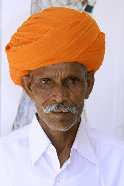 Retrato de un agricultor, rajasthan, india — Foto de Stock