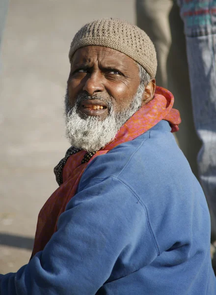 Retrato de musulmán en Jama Masjid, Delhi, India — Foto de Stock