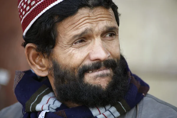 Retrato de homem muçulmano em Jama Masjid, Delhi, Índia — Fotografia de Stock
