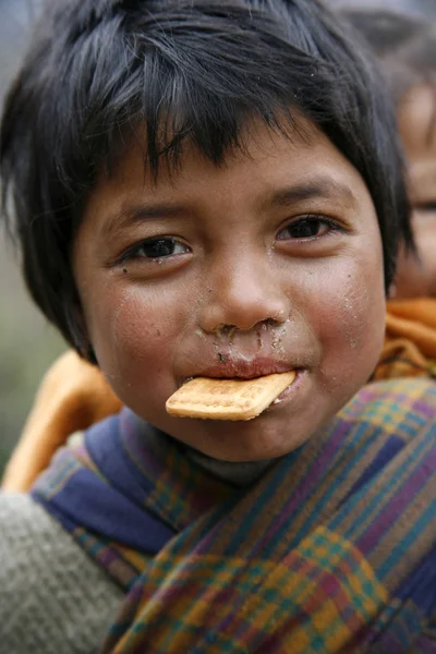 Garçon manger biscuit — Photo