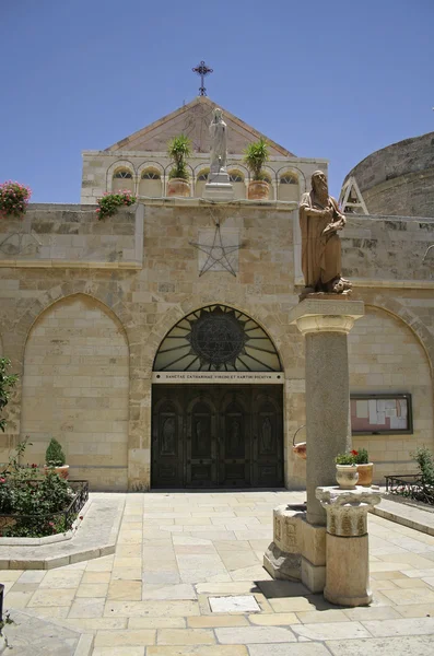 耶稣诞生教堂门口、 伯利恒、 西岸、 巴勒斯坦、 以色列 — 图库照片