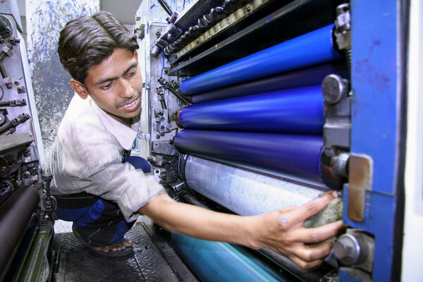 Series of photos: four color printing process, delhi, india