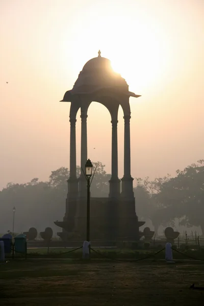Západ slunce na Indie gate, Dillí, Indie — Stock fotografie