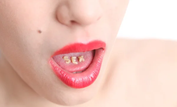 Sexy tongue — Stock Photo, Image