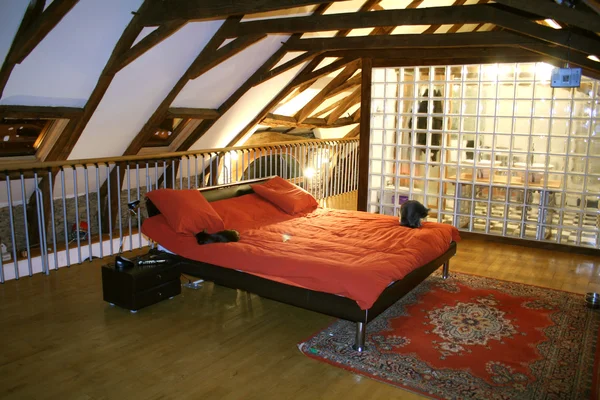 Mezzanine bedroom — Stock Photo, Image