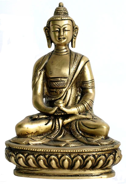 Bronzová socha Buddhy na displeji — Stock fotografie