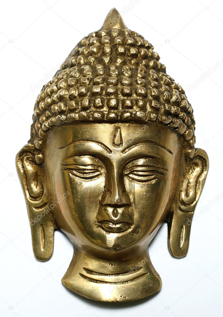 Bronze satue of buddha on display