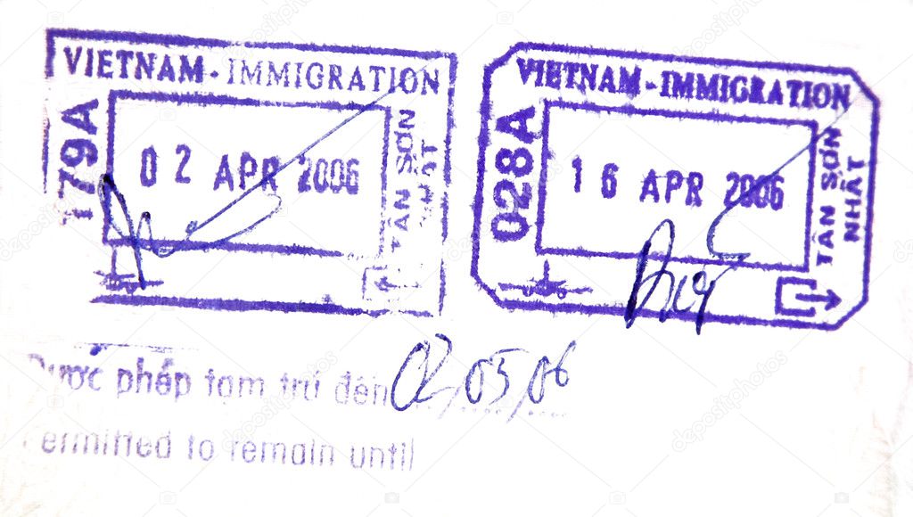 Visa passport stamp from Vietnam